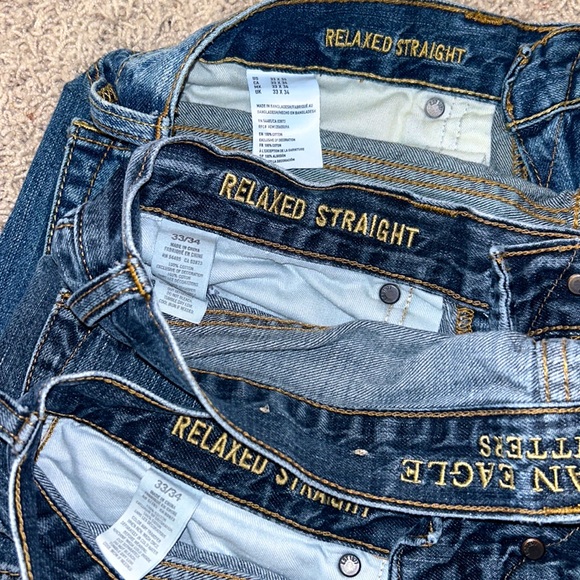 Lot of 3 AMERICAN🦅EAGLE JEANS👖All size 33 X 34. VERY GOOD condition! - Picture 5 of 6